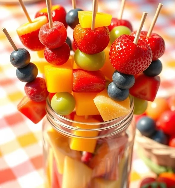Rainbow Fruit Skewers – Toddler Meal Ideas